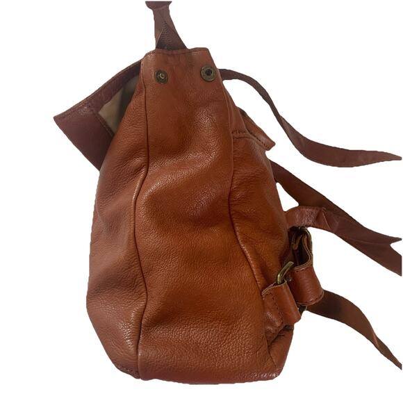 American Leather Co. Women’s Brown Leather Double Strap Casual Backpack Flaw - Picture 6 of 14